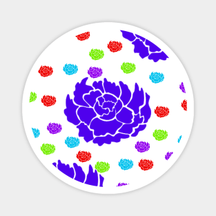 colorful roses abstract pattern background Magnet